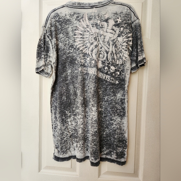 Rebel Saints Mens Black Graphic T-Shirt, Size L - Picture 2 of 2